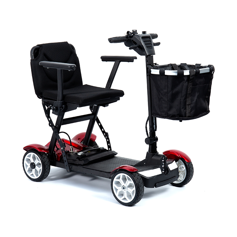 Scooter électrique touristique YL-211 à 4 roues pour personnes âgées avec phare LED, panier